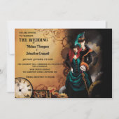 Victoriaans Steampunk bruiloft Kaart (Voorkant)