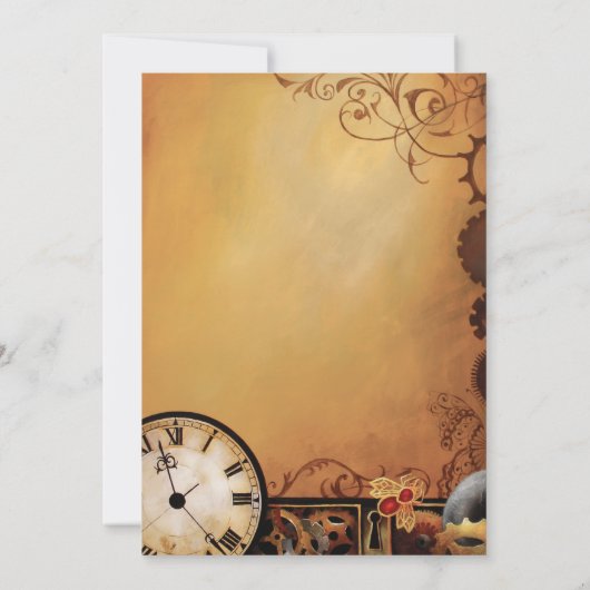 Victoriaans Steampunk bruiloft Kaart (Achterkant)