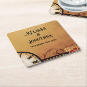 Victoriaans Steampunk bruiloft Kartonnen Onderzetters (Schuin)