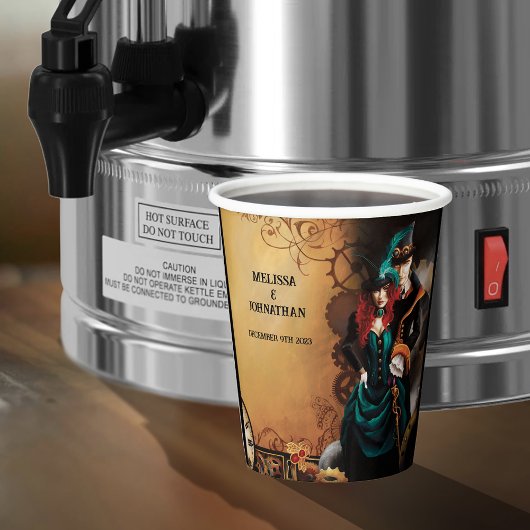 Victoriaans Steampunk bruiloft Papieren Bekers