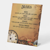 Victoriaans Steampunk bruiloft Reclamebord Met Voetstuk (Voorkant)