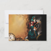 Victoriaans Steampunk bruiloft RSVP Kaartje (Achterkant)