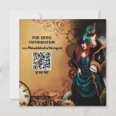 Victoriaans Steampunk bruiloft Save The Date (Achterkant)