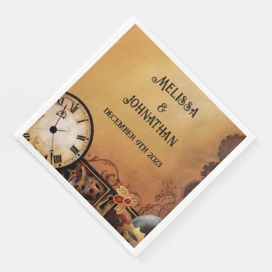 Victoriaans Steampunk bruiloft Servet (Hoek)