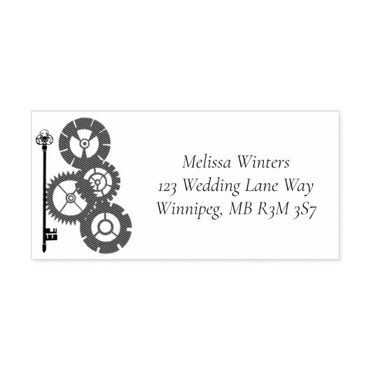 Victoriaans Steampunk bruiloft Zelfinktende Stempel (Design)