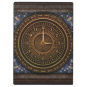 Victoriaans Steampunk bruine blauwe klok Klembord (Achterkant)