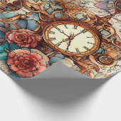 Victoriaans steampunk cadeaupapier (Hoek)