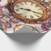 Victoriaans steampunk cadeaupapier (Hoek)