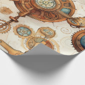 Victoriaans steampunk cadeaupapier (Hoek)