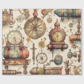 Victoriaans steampunk cadeaupapier (Vlak)