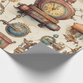 Victoriaans steampunk cadeaupapier (Hoek)