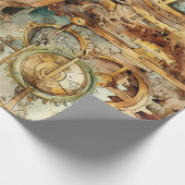 Victoriaans steampunk cadeaupapier (Hoek)