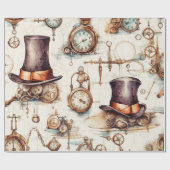 Victoriaans steampunk cadeaupapier (Vlak)