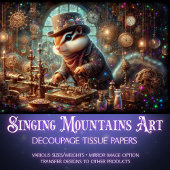 Victoriaans Steampunk Chipmunk Uitvinder Decoupage Tissuepapier