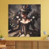 Victoriaans Steampunk Clockwork Time Lady Canvas Afdruk (Insitu (Woonkamer))