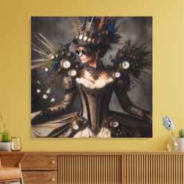  Victoriaans Steampunk Clockwork Time Lady Canvas Afdruk