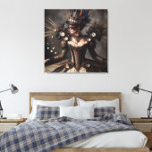  Victoriaans Steampunk Clockwork Time Lady Canvas Afdruk (Insitu (Slaapkamer))