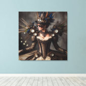  Victoriaans Steampunk Clockwork Time Lady Canvas Afdruk (Insitu (Houten vloer))