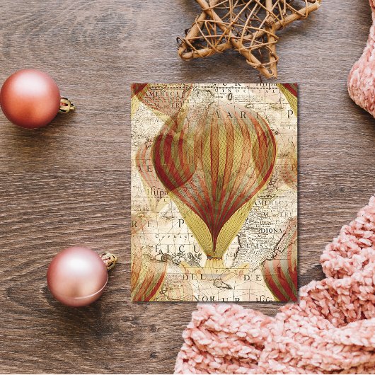 Victoriaans Steampunk-collage van luchtballonnen Briefkaart