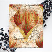 Victoriaans Steampunk-collage van luchtballonnen Briefkaart