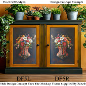 Victoriaans Steampunk Corset Flowers DF5L Decoupag Tissuepapier