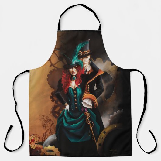 Victoriaans Steampunk Couple Schort (Voorkant)