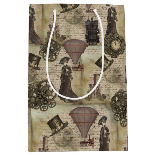 Victoriaans Steampunk Distress  Industrial Medium Cadeauzakje (Voorkant)