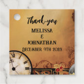 Victoriaans Steampunk Elegance bruiloft Bedankjes Labels (Voorkant)