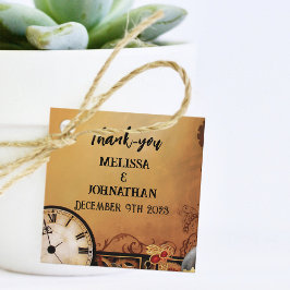 Victoriaans Steampunk Elegance bruiloft Bedankjes Labels