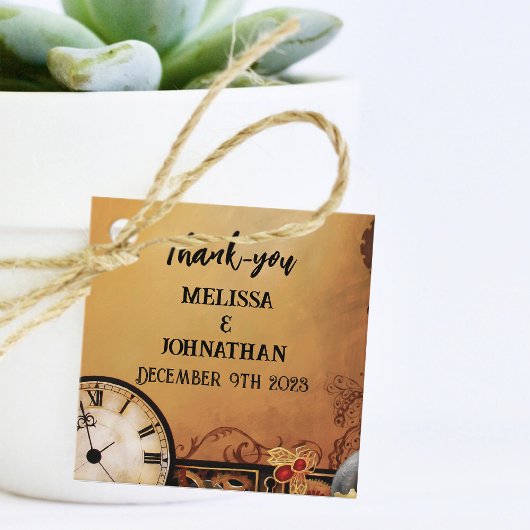 Victoriaans Steampunk Elegance bruiloft Bedankjes Labels