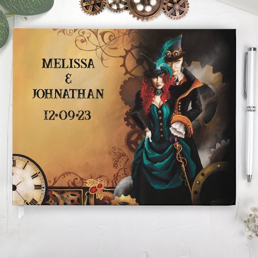 Victoriaans Steampunk Elegance bruiloft Gastenboek
