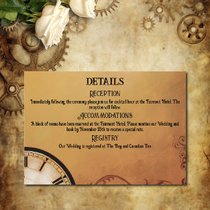 Victoriaans Steampunk Elegance bruiloft Informatiekaartje