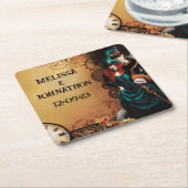 Victoriaans Steampunk Elegance bruiloft Kartonnen Onderzetters (Schuin)