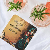 Victoriaans Steampunk Elegance bruiloft Kartonnen Onderzetters