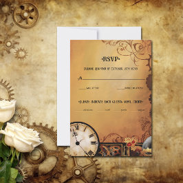 Victoriaans Steampunk Elegance bruiloft RSVP Kaartje