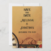 Victoriaans Steampunk Elegance bruiloft Save The Date (Voorkant)