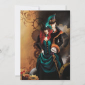 Victoriaans Steampunk Elegance bruiloft Save The Date (Achterkant)