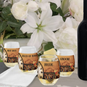 Victoriaans Steampunk Elegance bruiloft Wijnglas Zonder Voet