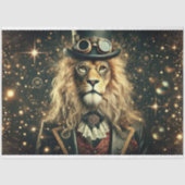 Victoriaans Steampunk Fantasy Lion Decoupage Tissuepapier (Voorkant)