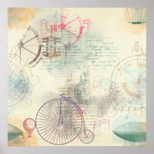 Victoriaans Steampunk | Feminine Soft Pastel Poster (Voorkant)