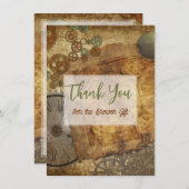 Victoriaans steampunk-flatje - Hartelijk dank Bedankkaart (Voorkant / Achterkant)