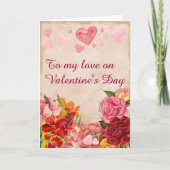 Victoriaans Steampunk Flowers Harten Valentijnsdag Feestdagen Kaart (Voorkant)