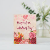 Victoriaans Steampunk Flowers Harten Valentijnsdag Feestdagenkaart (Staand voorkant)