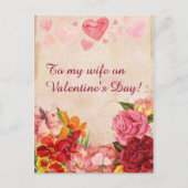 Victoriaans Steampunk Flowers Harten Valentijnsdag Feestdagenkaart (Voorkant)