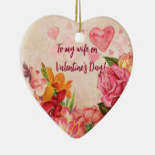 Victoriaans Steampunk Flowers Harten Valentijnsdag Keramisch Ornament (Rechts)