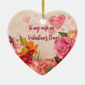 Victoriaans Steampunk Flowers Harten Valentijnsdag Keramisch Ornament (Voorkant)