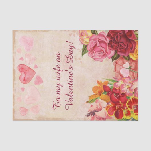 Victoriaans Steampunk Flowers Harten Valentijnsdag Tissuepapier (Voorkant)