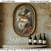 Victoriaans Steampunk Fox Portrait CJ7 Decoupage Tissuepapier