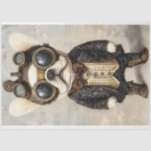 Victoriaans Steampunk Franse Bulldog AS8 Decoupage Tissuepapier (Voorkant)