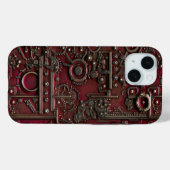 Victoriaans Steampunk Gear Bourgondië Rood Case-Mate iPhone Case (Achterkant (horizontaal))